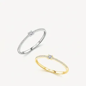 925 Sterling Silver Ring Square Zirconia Minimalist Micro-set Fashionable Korean Style Jewelry For Women Elegant