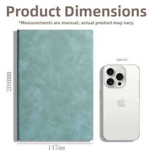 Carnet de notes rigide en cuir souple A5 agenda journalier avec couverture bleue pour bureau ecole.