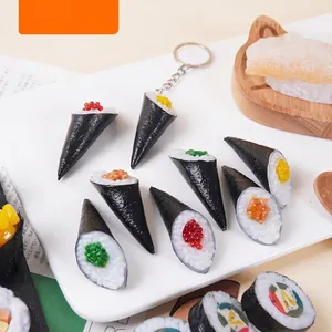 Realistic Simulation Sushi Temaki Model PVC Artificial Japanese Food Keychain Ornament For Photography Props Desktop Decor
