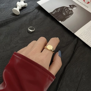 Minimalist S925 sterling silver geometric round open ring in gold and silver finishes