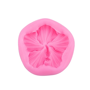 Pink hibiscus flower silicone mold for resin, clay, and fondant cake decorating