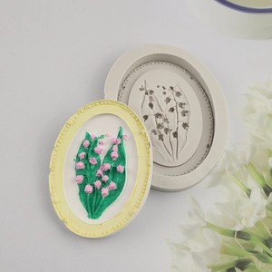 Stampo in silicone retrò mughetto per cornici per candele per aromaterapia in gesso
