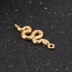Textured gold snake pendant in stainless steel for DIY hip-hop jewelry making