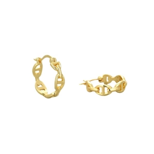 Elegant gold-plated S925 sterling silver chain link earrings with polished finish