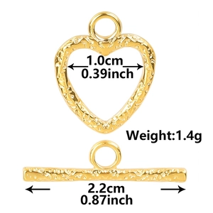 Golden 304 stainless steel heart OT toggle clasp set for DIY jewelry making