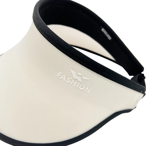 Visiera parasole estiva da donna con tesa larga e logo fashion colore beige