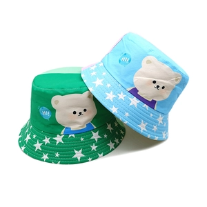 Kinder Fischerhut Polyester Cartoon Bär Stern Druck Sonnenschutz Outdoor Süß Für Jungen Mädchen