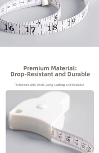 Vue macro du boîtier en plastique ABS et détails de l'échelle du ruban rétractable