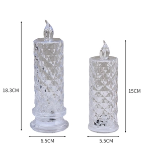 Crystal LED rose candle lights in two sizes with elegant refractive pattern projection