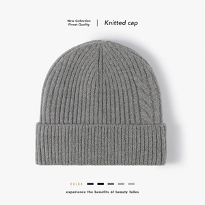 Ribbed Strickmütze Winter Warm Fleecegefüttert Zopfmuster Umschlag Outdoor Thermische Beanie Für Damen Und Herren