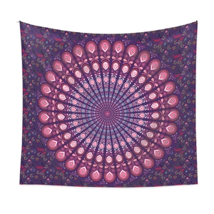 Bohemian purple mandala tapestry wall hanging for home and bedroom decor background