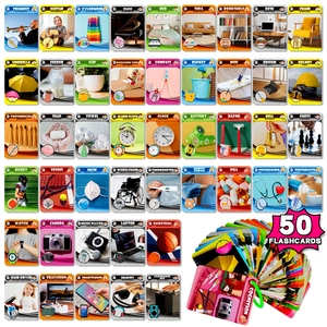 Realistic Everyday Objects English Cognitive Flashcards Montessori Early Education Learning Cards For Toddlers Kids Gift