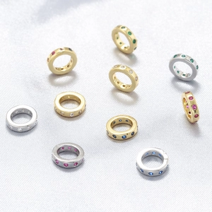 Perles D'Espacement Rondes En Laiton Avec Zirconia Coloré Pour La Fabrication De Bijoux DIY Bracelet Collier Accessoires