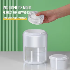 Manuelle Eiswürfelmaschine mit Form, weißer tragbarer Rasierer für hausgemachtes Slush-Eis