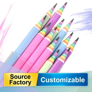 Rainbow Recycled Paper Pencils HB Graphite Core Watermelon Texture Eco Friendly Stationery For Students Writing Drawing