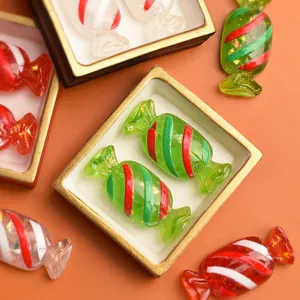 Miniature glitter resin candy ornaments for Christmas DIY crafts and desktop decoration