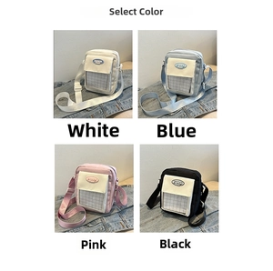 Sacs bandoulière en nylon coloré avec poches à carreaux transparentes et sangles