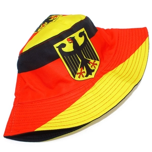 Streetwear fisherman hat with German flag stripes and coat of arms for outdoor activities