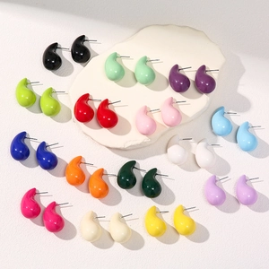 Fashion Water Drop Stud Earrings For Women Colorful Minimalist Teardrop Acrylic Earrings Elegant Daily Party Jewelry Gift
