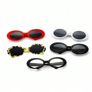 Vintage oval pet sunglasses for small dogs and cats in five assorted frame colors
