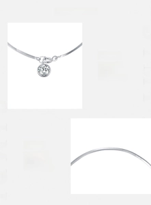 Close-up of s925 silver snake chain with 5A zircon pendant and hand-set details
