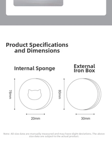 Detailed size specifications of the makeup brush cleaning box with internal sponge dimensions