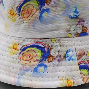 Wende-Anglerhut mit farbenfrohem Paisley-Batik-Spiraldruck für Damen und Herren