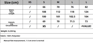 Tableau des tailles pour l'ensemble en résille à pois avec mesures de taille et hanches