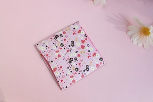 Pink strawberry pattern jewelry polishing cloth envelope with cute heart and star details