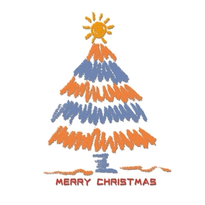 Sticker de fenêtre sapin de Noël dessiné à la main avec texte Merry Christmas festif