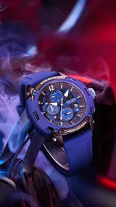 Montre sport Megir 2208G pour homme avec bracelet en silicone bleu et chronographe