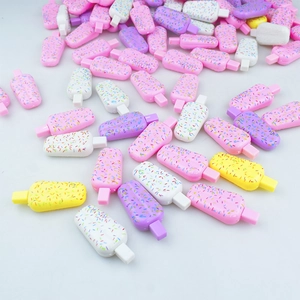 Mini creative popsicle shaped resin accessories in assorted pastel colors for DIY crafts