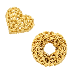 Vintage Hollow Woven Round Heart DIY Charms Brass Gold Plated Jewelry Findings For Handmade Bracelet Necklace Accessories