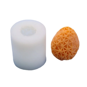 Stampo in silicone per uova di Pasqua con trama a griglia per candele profumate