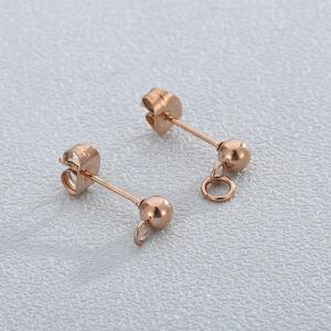Clous D'Oreilles À Boule En Acier Inoxydable Avec Anneau Ouvert Plaqué Or 18K Accessoires Création Bijoux