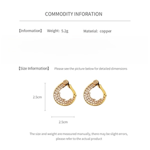 Detailed size and material guide for 2.5cm gold-plated flower earrings with cubic zirconia