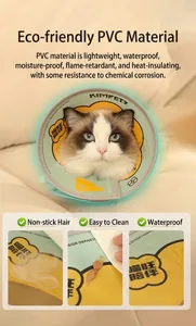 Close-up of waterproof sunflower cat collar showing durable PVC texture and floral pattern