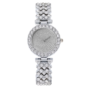 Luxury Women Rhinestone Quartz Watch Full Star Dial Metal Chain Strap Jewelry Wristwatch Elegant Fashion Dress Watch For Party