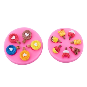Mini stampi in silicone rosa per lecca-lecca e decorazioni artigianali in argilla