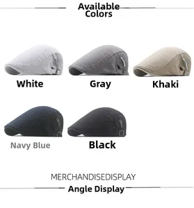 Detailed view of mesh breathable ivy caps in five colors with adjustable metal buckles