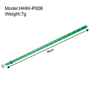 Reusable green Tritan straw with 0.8cm diameter spiral design and safety stopper