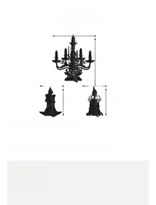 Size specifications for Halloween black glitter paper chandelier and candle party decorations