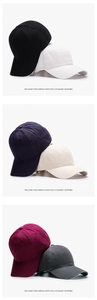 Detailed comparison of washed cotton baseball caps in six colors including navy and burgundy