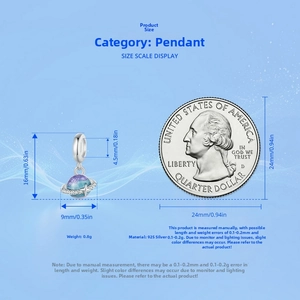 Detailed size comparison of 925 sterling silver planet charm with a 25 cent coin