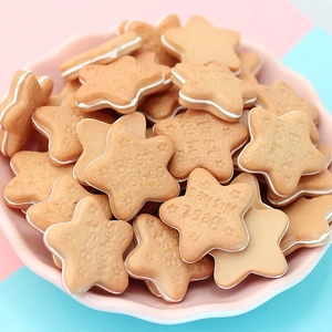 Star shaped mini cookies resin accessories with Best Wishes text on a pink plate