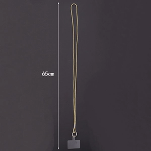 Luxurious 65cm gold rhinestone crossbody phone lanyard with dark grey patch for women
