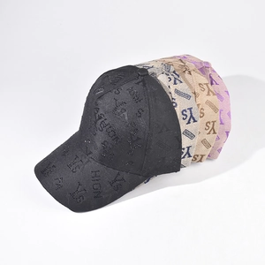 Fashionable unisex plaid baseball caps with glitter YS embroidery in four colors