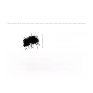 Detail specifications of feather rabbit ear hair claw clip showing 15.7cm size and 30.1g weight