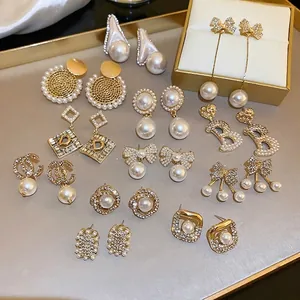 Orecchini Pendenti Con Künstliche Perle Fiocco Lettera Per Donna Gioielli Eleganti In Lega Con Strass E Perno In Argento Sterling 925