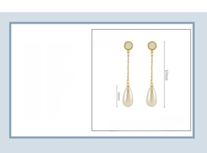 Tableau des tailles pour boucles d'oreilles perles en acier doré 18 carats avec détails